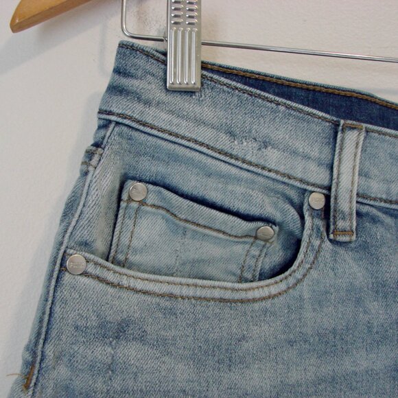 PINK Victoria's Secret Denim Jean Shorts Cut Offs Raw Hem High Waist Size 8 - Picture 5 of 11